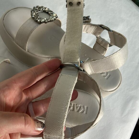 KARL LAGERFELD Kiana Platform Sandal‎ women jewels white platform summer 5.5 - Picture 10 of 12